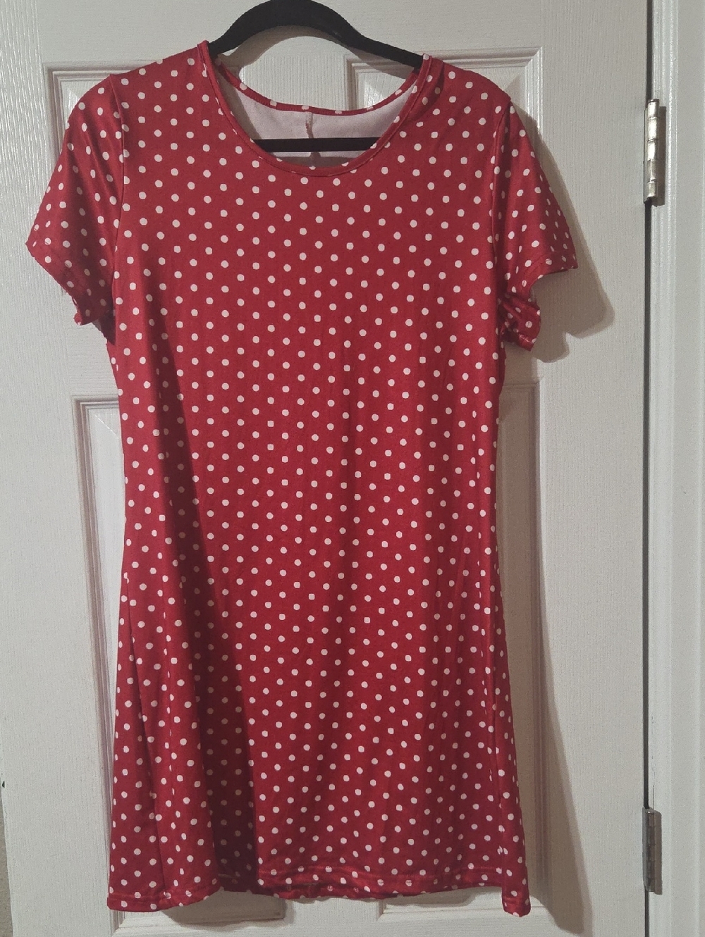 Red Polka Dot Short Sleeve Women's Dress